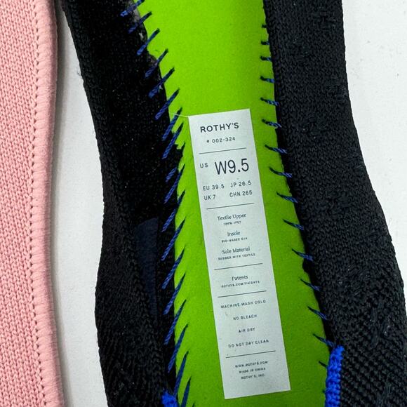 Rothy’s The Point Toe Ballet Flat Slip-On Soft Fabric in Black Size W9.5 NWOT - Picture 6 of 7